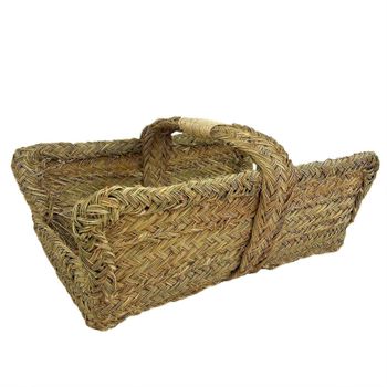 Cesta leñero de esparto natural con estructura reforzada 60x45x25cm