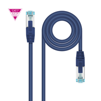latiguillocable red nano cable cat7 rj45 lszh sftp pimf awg26 2m azul