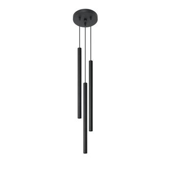 Lámpara colgante vacu negro, 3 luces