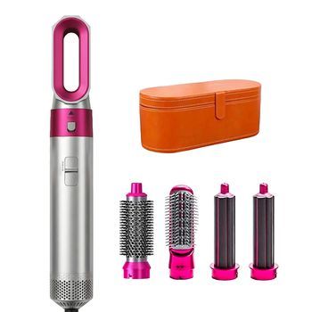 Secador De Pelo Wt-618. 5 En 1, Permite Alisar, Secar, Rizar Y Mucho Más. Incluye Un Estuche Para Mantener Todo Ordenado Y Facilitar Su Transporte. 4,5x4,5x21 Cm. Color: Plata