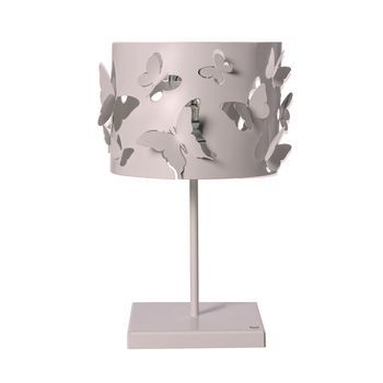 Lámpara De Mesa Farfallosa 20x20x37,2 Cm De Hierro Perforado Con Mariposas En Relieve Efecto De Luz Decorativa Casquillo E27 Made In Italy Mulberry