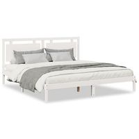 cama extralarga sin colchon madera maciza blanca 200x210 cm vidaxl