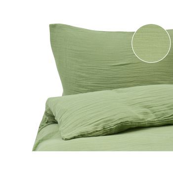 Conjunto De Funda De Edredón Moderna De Muselina De Algodón 200 X 200 Cm Verde Sumner