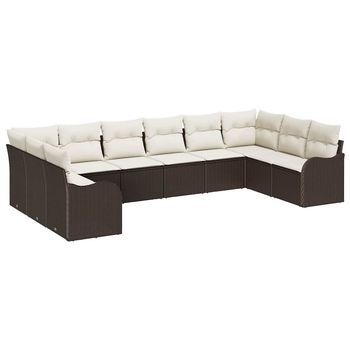 Conjunto De Sofá De Jardín Marrón 344 X 177,5 X 85 Cm Vidaxl