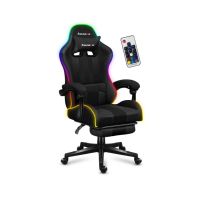 silla gaming huzaro force 47 negra 140 kg tejido reposabrazos 360 iluminacion