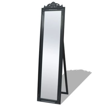 Vidaxl Espejo De Pie Estilo Barroco 160x40 Cm Negro