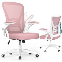 silla de oficina ergonomica con reposabrazos abatibles y soporte lumbar altura ajustable rosa rattantree