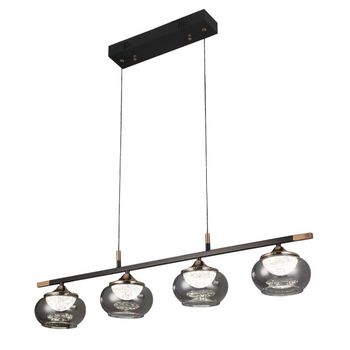 Regleta pompeya 4l negro 28w 3000-4000-6000k c/remoto y reg.intensidad 2520lm regx91x15 cm