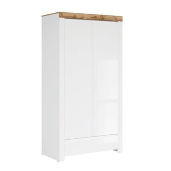 Armario 2 puertas 1 cajón tableros de aglomerado laminados blanco