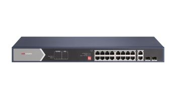 Switch Hikvision DS-3E0520HP-E 16 Puertos Gigabit PoE 6KV Full Metal 300m
