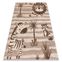 alfombra kiddo 3869 beige  crema animales de safari para ninos sen 160x220 cm