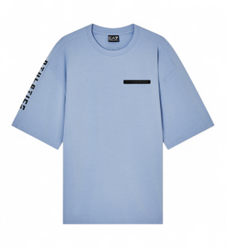 EA7 para hombre. 7M001584_AF20821 Camiseta Athletic Mix azul (XXL), Casual, Algodón, Manga corta