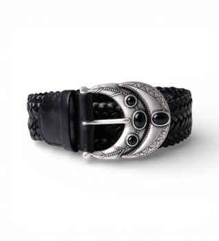BA&SH para mujer. 2E26TBOL Cinturón de piel Bolbi negro (80cm), Casual