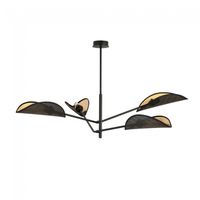 lampara de techo cano negro 4 luces