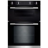 rangemaster rmb9045blss electric double oven - black  stainless steel stainless steel