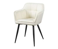 silla de comedor birmingham con reposabrazos 81x57x53 cm - beige encasa