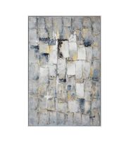 cuadro al oleo de madera azul 80x120 cm