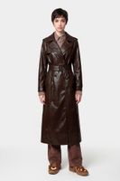 trench largo efecto piel dark brown 44