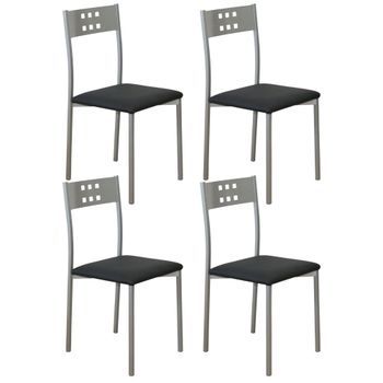 Pack 4 Sillas Comedor Costa Color Negro 41x47x86