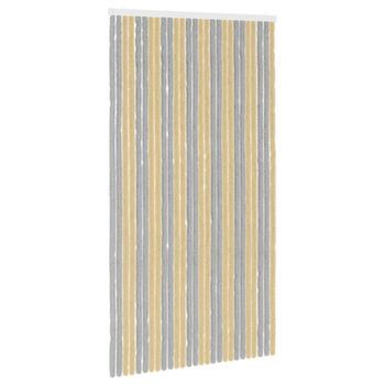 Cortina De Insectos De Chenilla Gris Y Beige 118 X 220 Cm Vidaxl