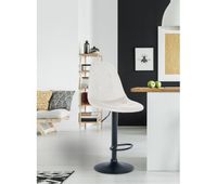 taburete de bar elmore en polipiel metal blanco 56x47x58 cm