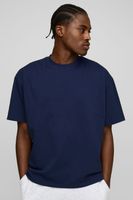 camiseta oversize basica con cuello de caja navy