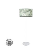 pie de salon 1xe27 blanco hoja verde 163x40x40cm moda