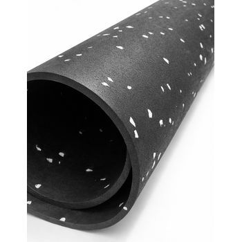 Jardin202 - Esterilla Ejercicio De Caucho Moteado Blanco  Fitness  Gimnasios  Sport Premium  Base Negra  Ancho 1,25m  1'25m (ancho) X 3m (largo) (6mm De Altura)  1'25m (ancho) X 3m (largo) (6mm De Altura)jardin202