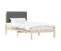estructura de cama simple para adultos con cabecera - tapizada gris oscuro