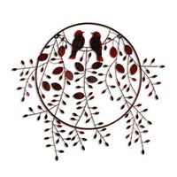 decoracion pared de metal love of birds multicolor 86x75 cm