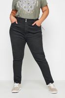 vaqueros elasticos mom negros mujer curvy y tallas grandes yours