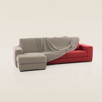 Funda De Sofá Chaise Longue B/corto Glamour Negro / Izquierda