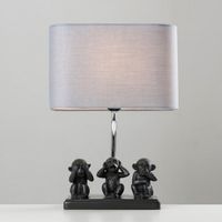 three wise monkeys table lamp