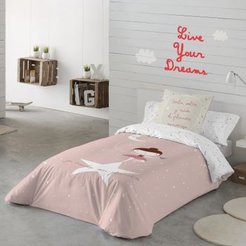 HACIENDO EL INDIO - Funda Nórdica Infantil Estampada 100% Algodón Extrasuave - Juego de 2 Piezas Funda de Edredón y 1 Funda de Almohada - Cama 90/105 cm - Sin Relleno - Fabricada en España