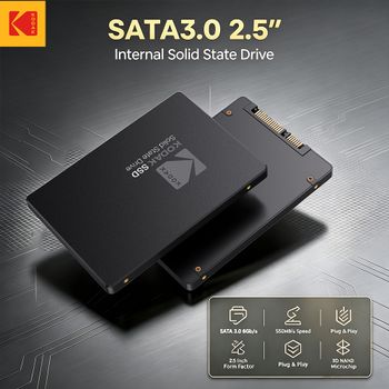 Unidad de Estado Sólido KODAK X120Pro de 2.5 Pulgadas, SSD SATA3.0, Interfaz de Alta Velocidad, Velocidad de Lectura de 550M/S, Apta para Computadoras de Escritorio y Portátiles