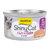gimcat shinycat en gelatina 24 x 70 g - pack ahorro - atun y gambas