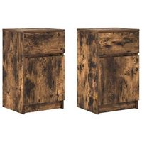 mesitas noche 2 uds madera ingenieria roble ahumado 39x35x65 cm vidaxl