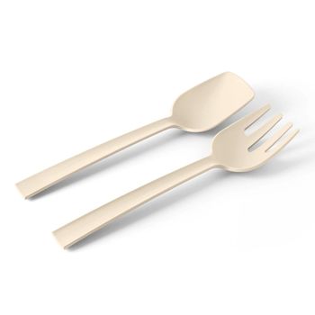 Cubiertos de servicio de polipropileno beige mate