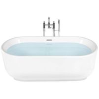 banera independiente acrilico sanitario blanco brillante ovalado diseno minimalista moderno pinel