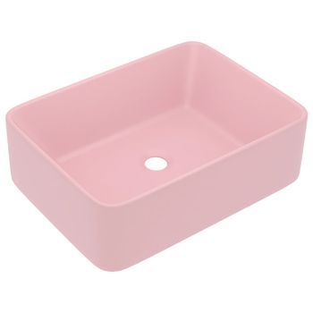 Lavabo De Baño Moderno | Lavabo De Lujo De Cerámica Rosa Mate 41x30x12 Cm