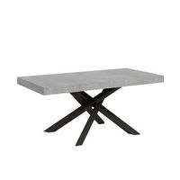 mesa extensible 90x200304 cm volantis cemento estructura antracita