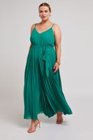 yours london vestido plisado verde de tirantes  mujer curvy y tallas grandes yours london