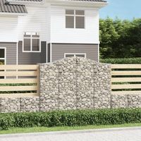 cestas de gaviones 2 piezas  gavion para piedras  gavion decorativo forma de arco hierro 200x50x160180 cm cfw264399