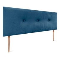 dhome cabecero de terciopelo liso con botones 145x115 con patas camas 120135140 - azul