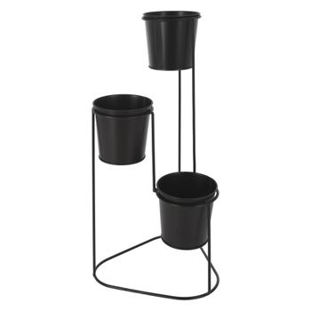 Macetero de metal negro 24x22x47cm