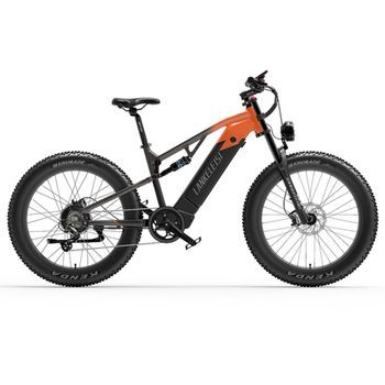 Bicicleta De Montaña Eléctrica Lankeleisi Rv800 Plus, Motor Bafang De, Batería Samsung De 48 V Y 20 Ah, Color Naranja.