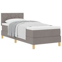 cama tipo box spring con cojin manual taupe 80 x 200 cm tela vidaxl