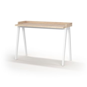Escritorio melamina y haya roble patas blanco 81x111x50