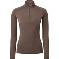 dhb womens merino long sleeve zip neck base layer m2 chocolate brown