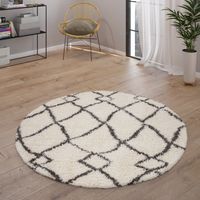 alfombra de pelo largo oregon beige 200 cm redondo